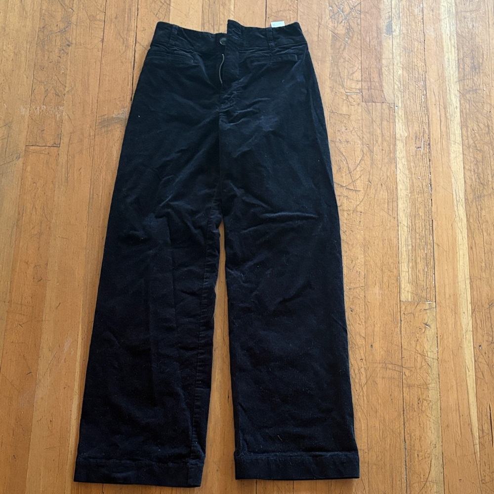 Anthropologie Woman’s Black Corduroy Wide-Leg Pants